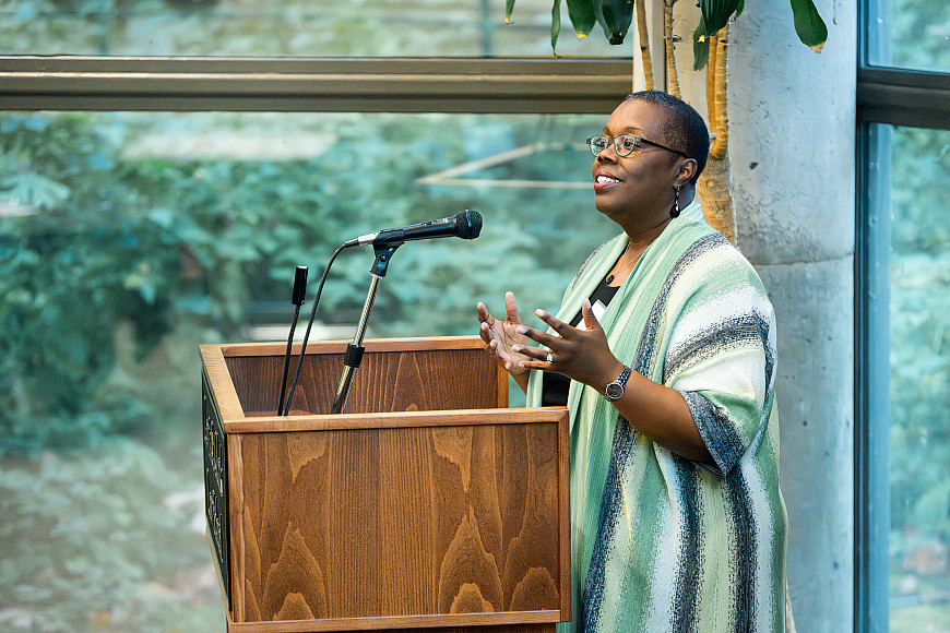 Judge Adrienne Nelson speaking at the 20th anniversary event