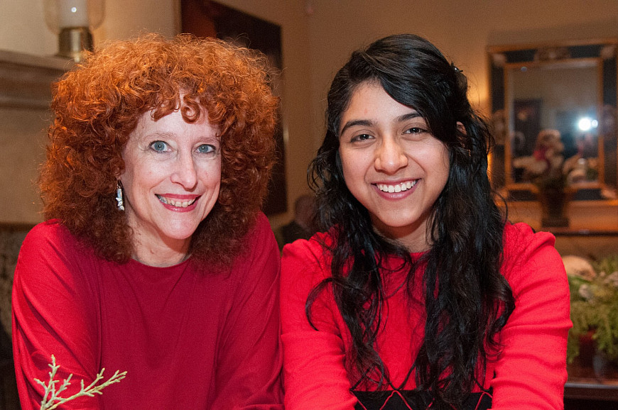 Susannah White, Tasha's mother, with Jesenya Maldonado '15, first recipient of the Natasha C. Priess '12 Memorial Scholarship.