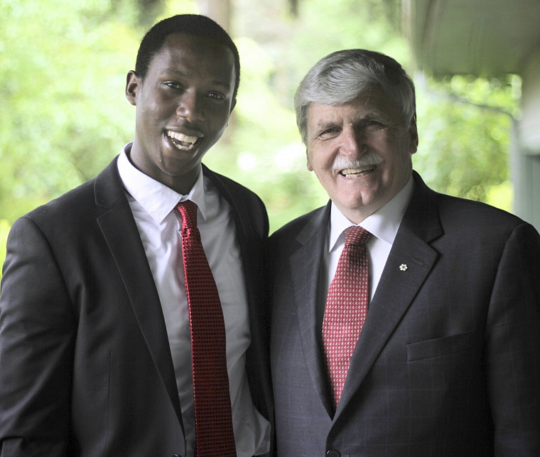 Emmanuel Habimana visits with General Dallaire