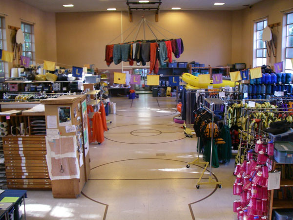 The Sequoia equipment warehouse has thousands of items available to students.