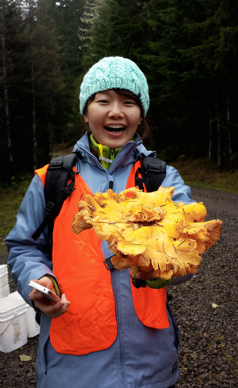 Excited to show off a giant mushroom