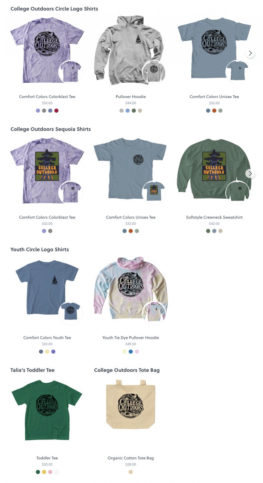 Image of CO merch from Bonfire.com