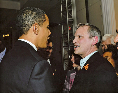 Rep. Earl Blumenauer with Barack Obama, then-candidate for president, at a campaign stop in Portland, Oregon, in 2008. Blumenauer was one...