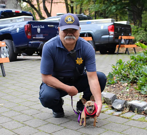 Campus Safety Officer Arlen Nishida is being honored for 25 years of service.