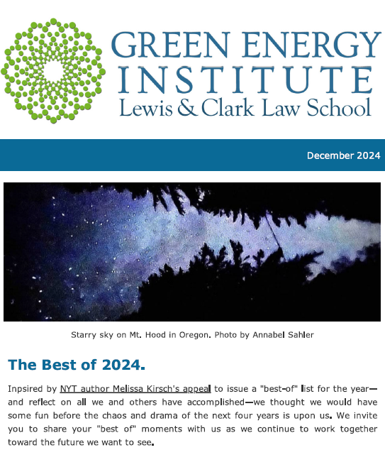 GEI's December Newsletter