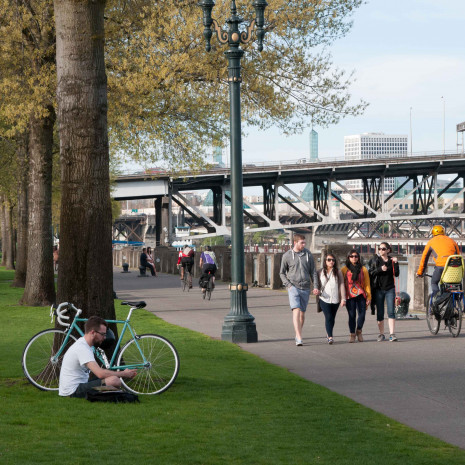Downtown waterfront park in Portland,