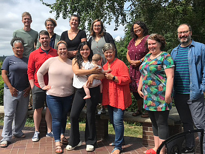 Oregon Writing Project coaches: Back, L to R:Matt Reed, Ursula Wolfe-Rocca, Katharine Johnson, Kim Kanof, Heather Barcan, Mark...