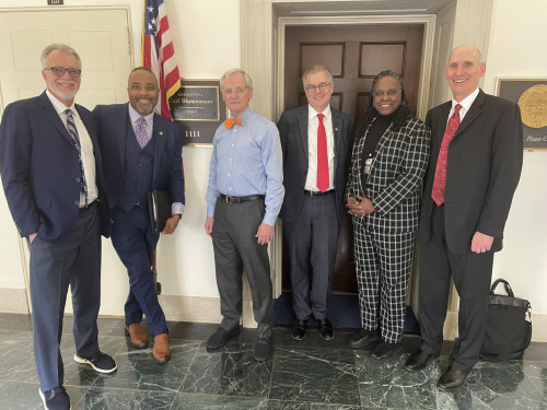 While in D.C. , several presidents of Oregon's higher education institutions met with Congressman Earl Blumenauer BA '70, JD